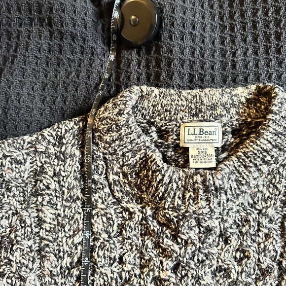 Mens L.L.Bean Marl Grey Classic Ragg 100% Wool Sweater, size S - Picture 8 of 8